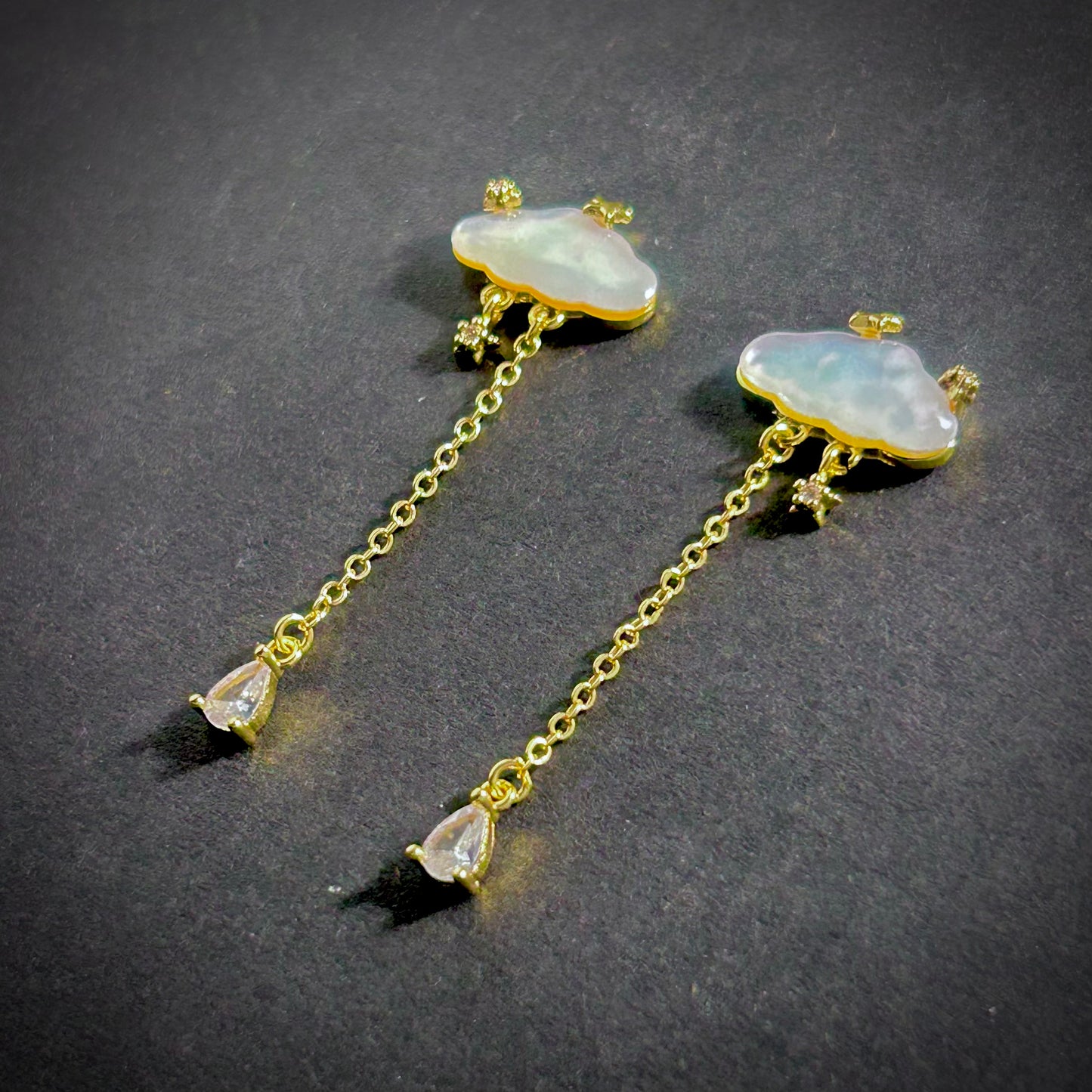 Clouds & Stars Mother-of-Pearl Gold Earrings