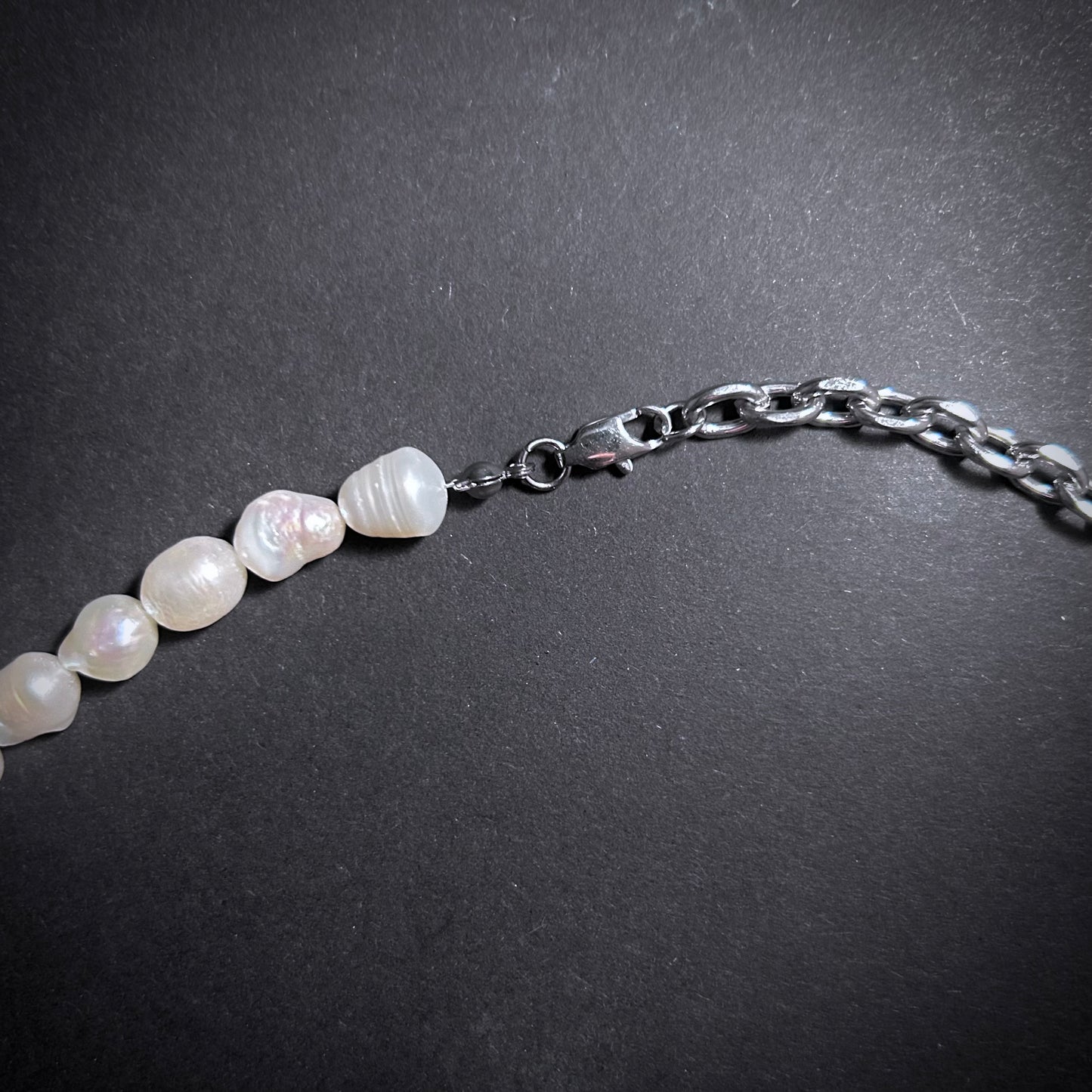 Mixed Chains, Pearls & Cubic Zirconia Choker Necklace