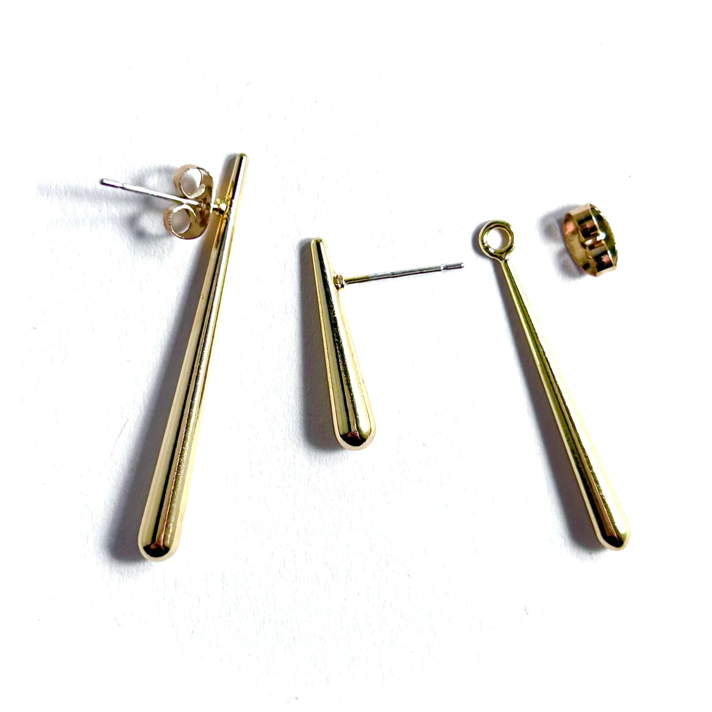 Asymmetrical Teardrop Earrings in Gold