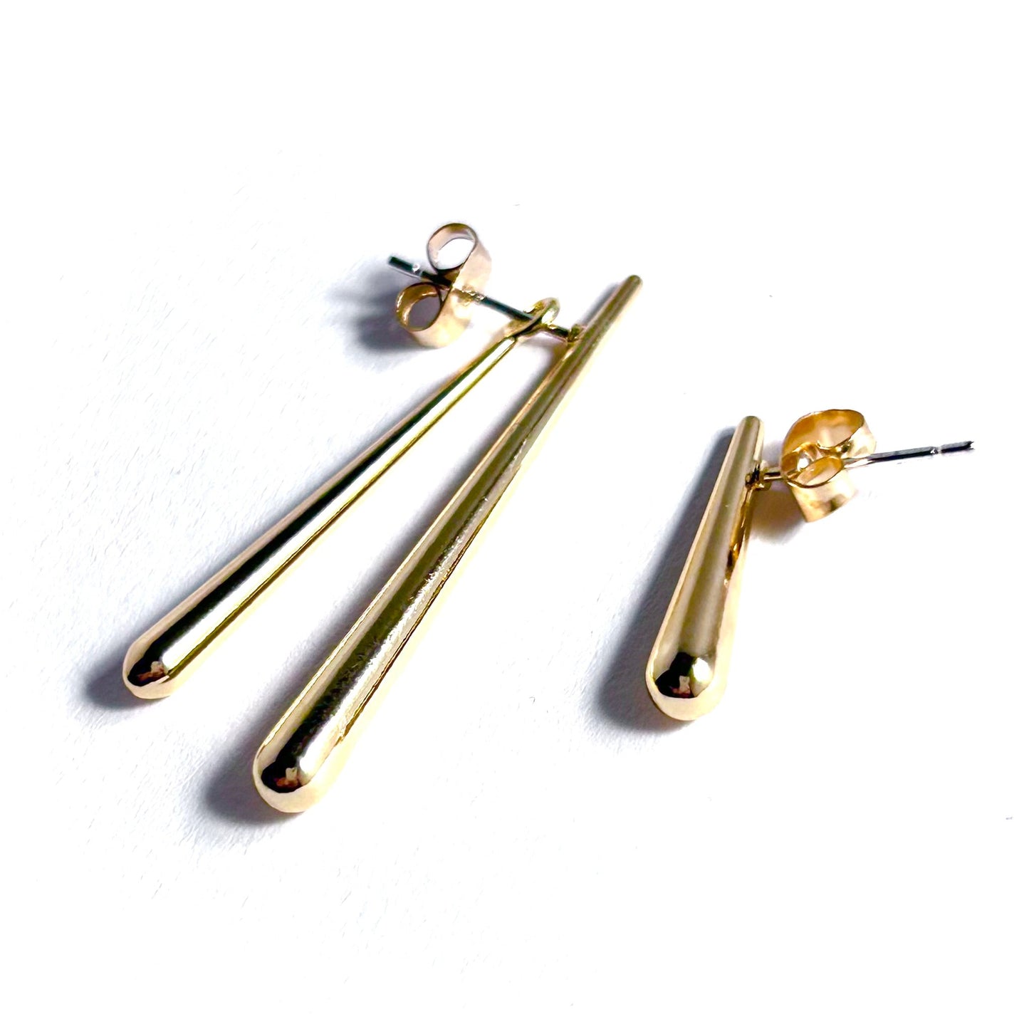 Asymmetrical Teardrop Earrings in Gold