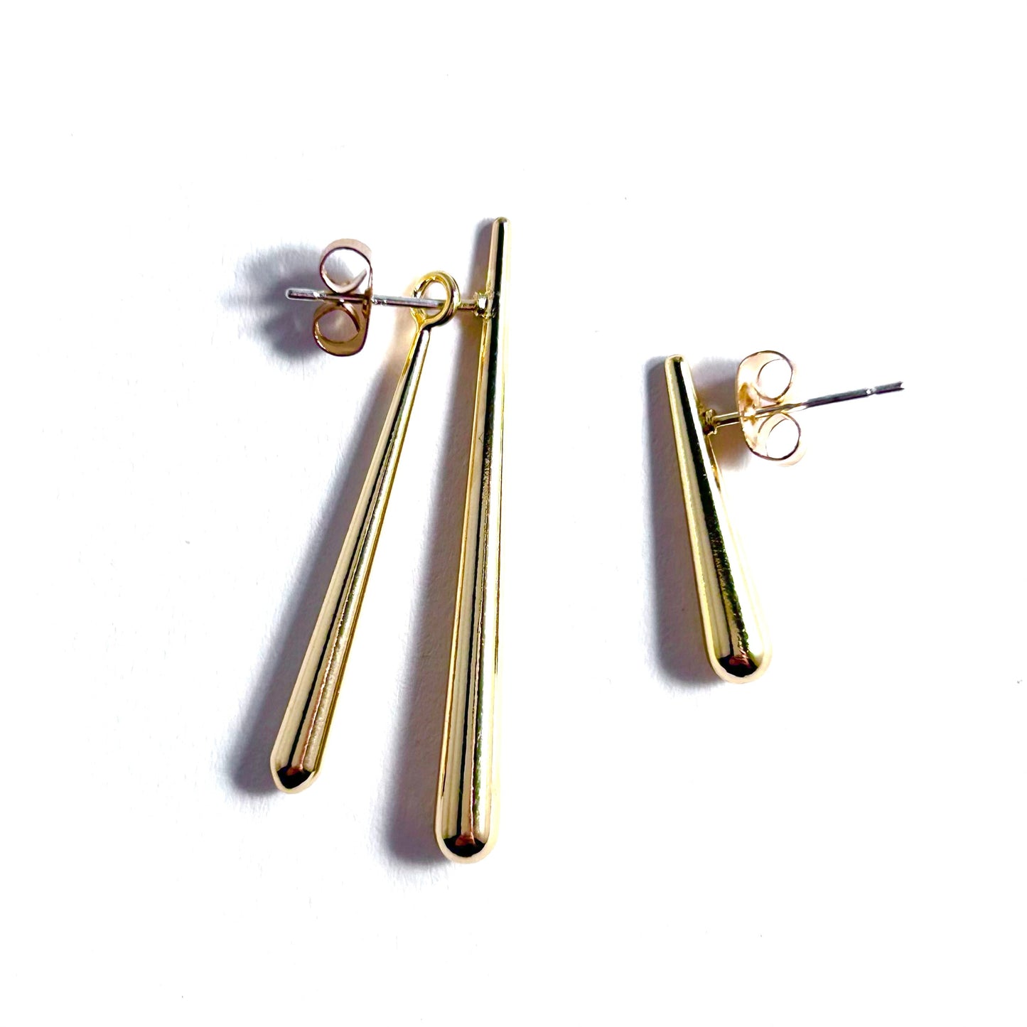Asymmetrical Teardrop Earrings in Gold