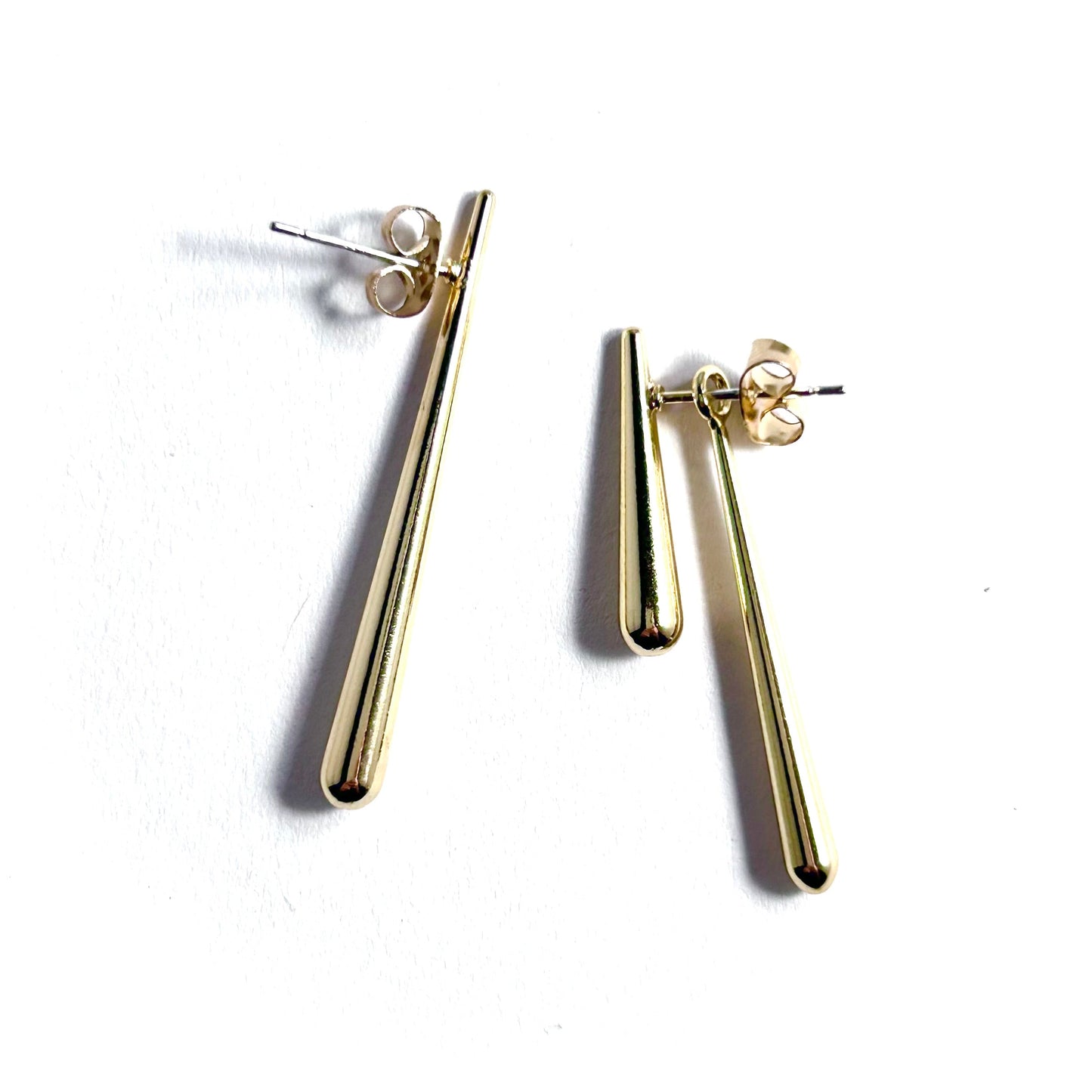 Asymmetrical Teardrop Earrings in Gold
