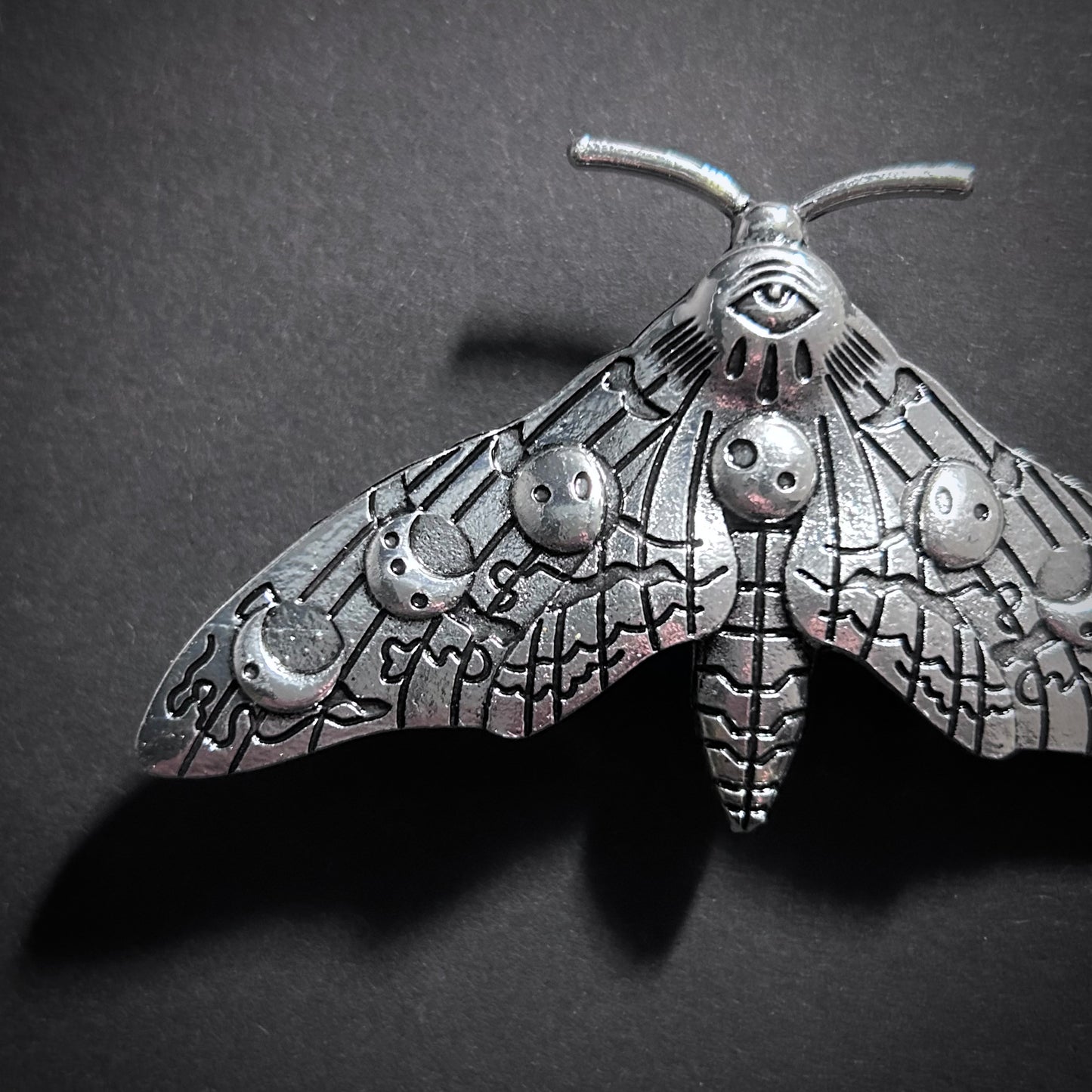 Moth, Moon Phases & Eye Silver Hair Clip