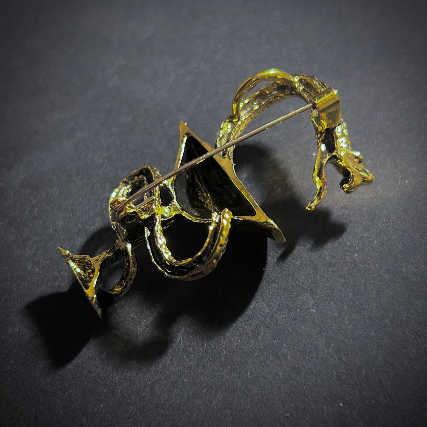 Bowl of Hygieia Snake & Chalice Gold Brooch Lapel Pin