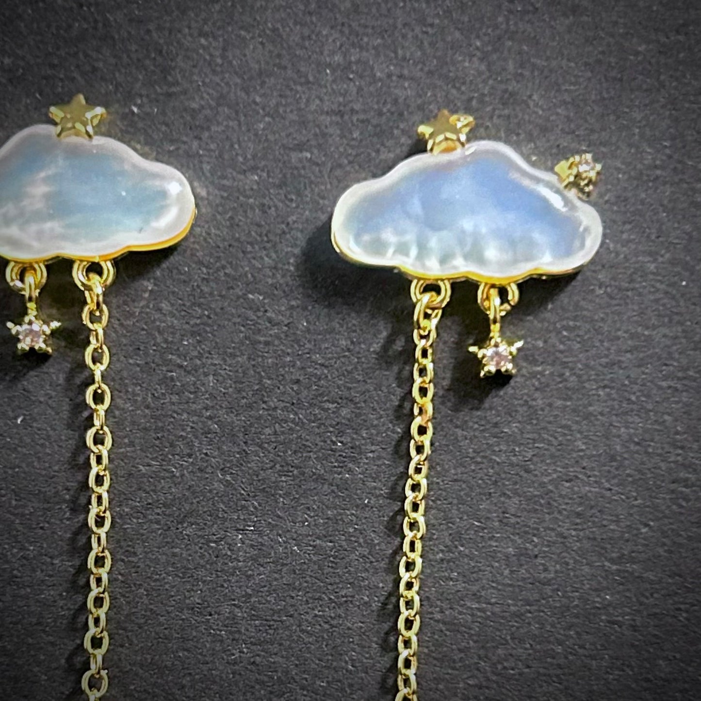 Clouds & Stars Mother-of-Pearl Gold Earrings