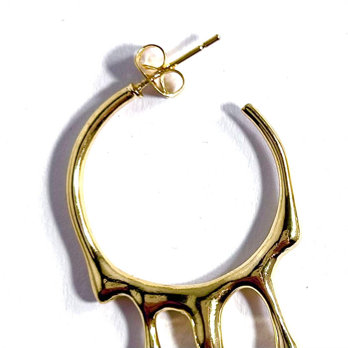 Dripping Metal Hoop Earrings in Gold