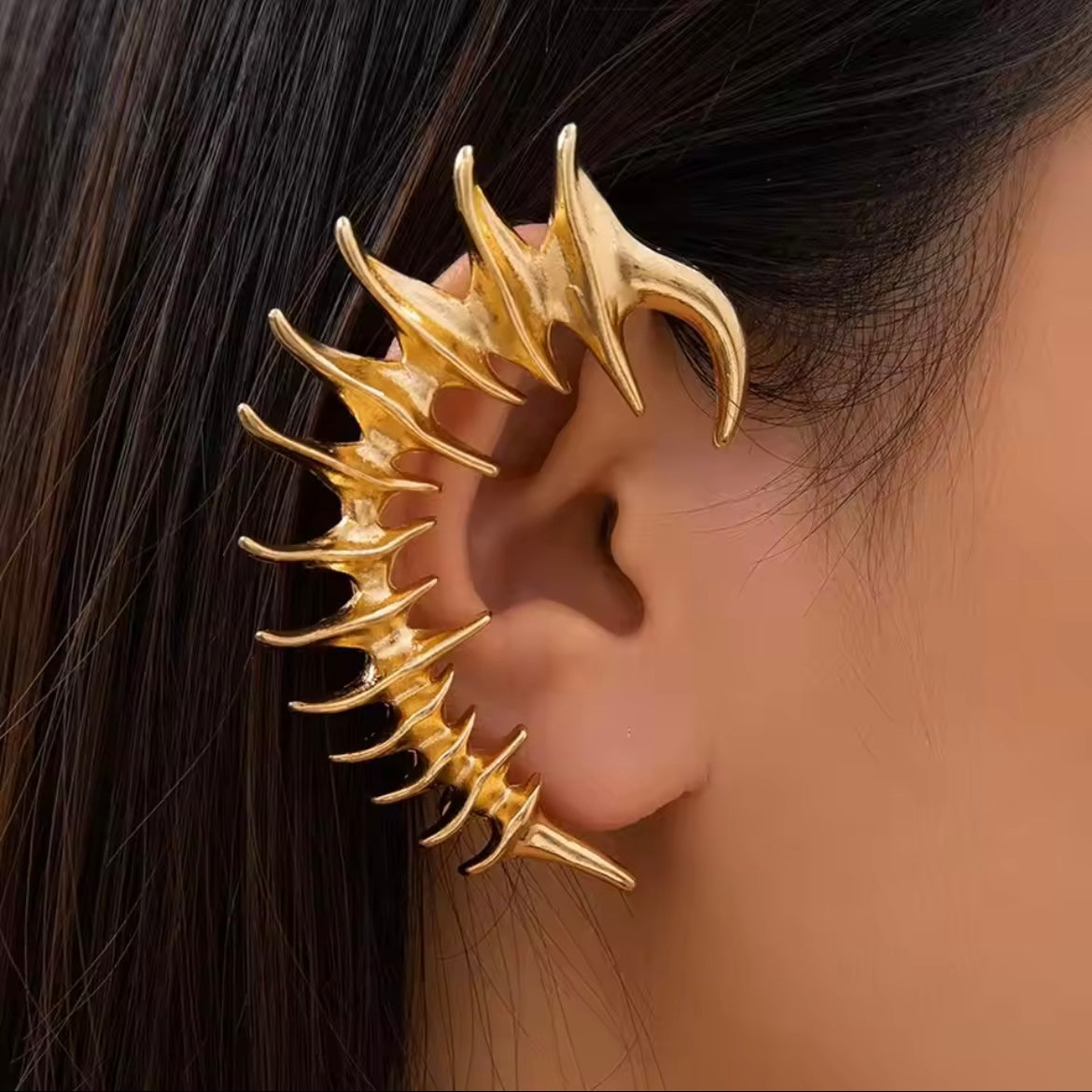 Spinal Cord Ear Cuff in Gold