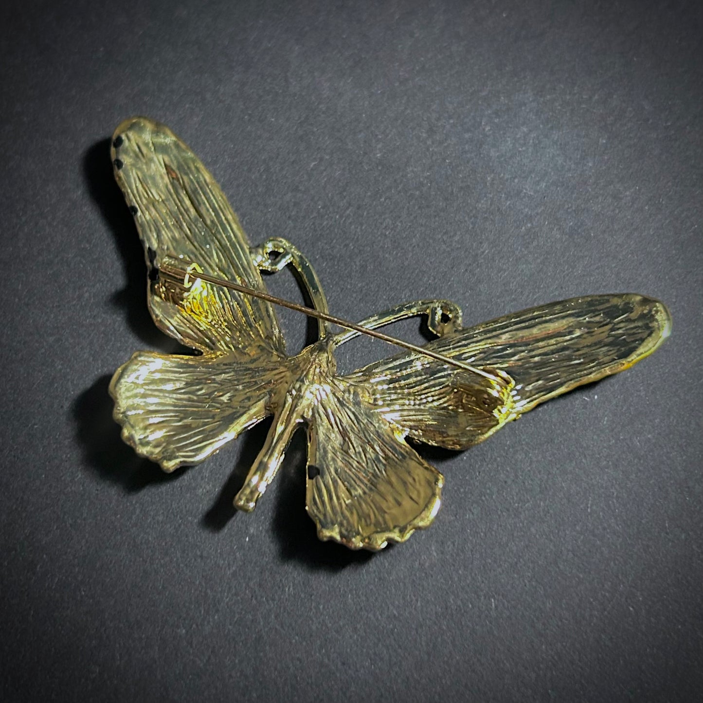 Multicolor Rhinestone & Opal Butterfly Brooch