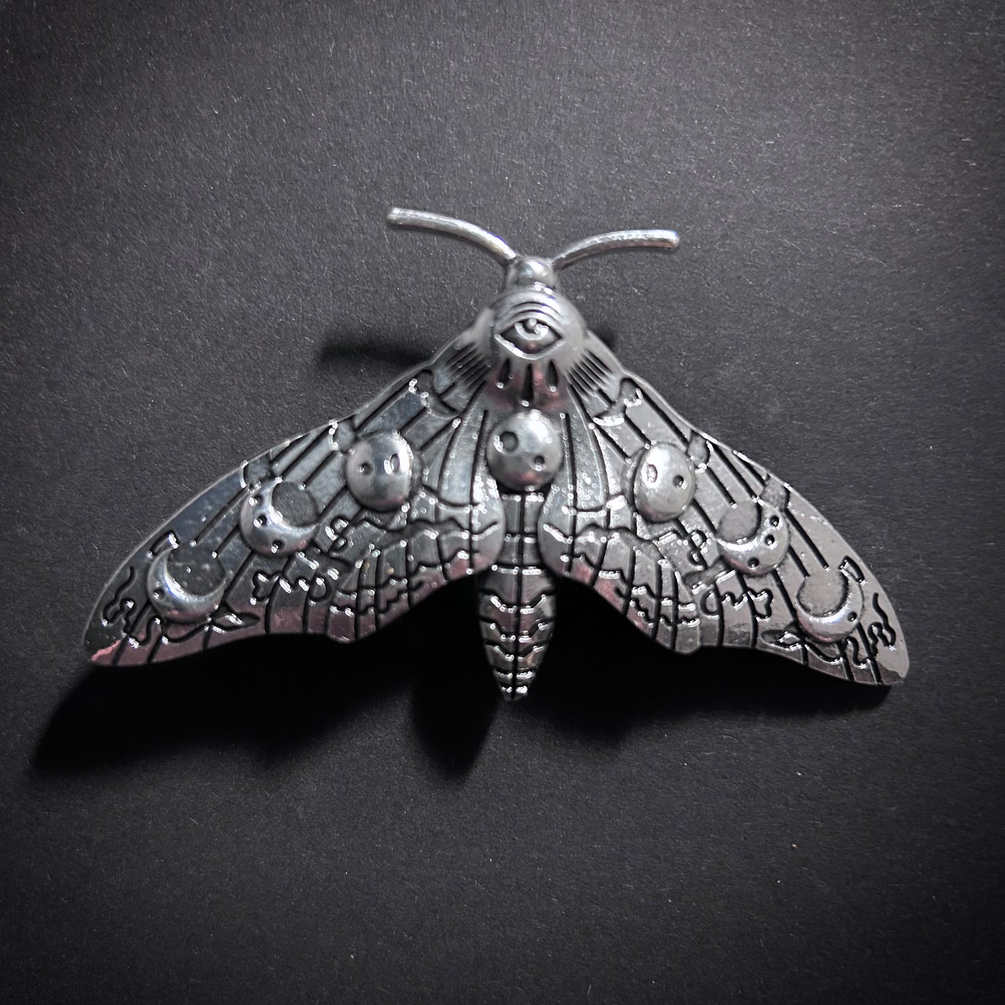 Moth, Moon Phases & Eye Silver Hair Clip