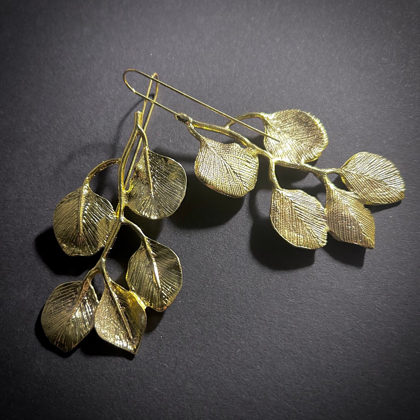 Gold Leaf & Branch Statement Earrings