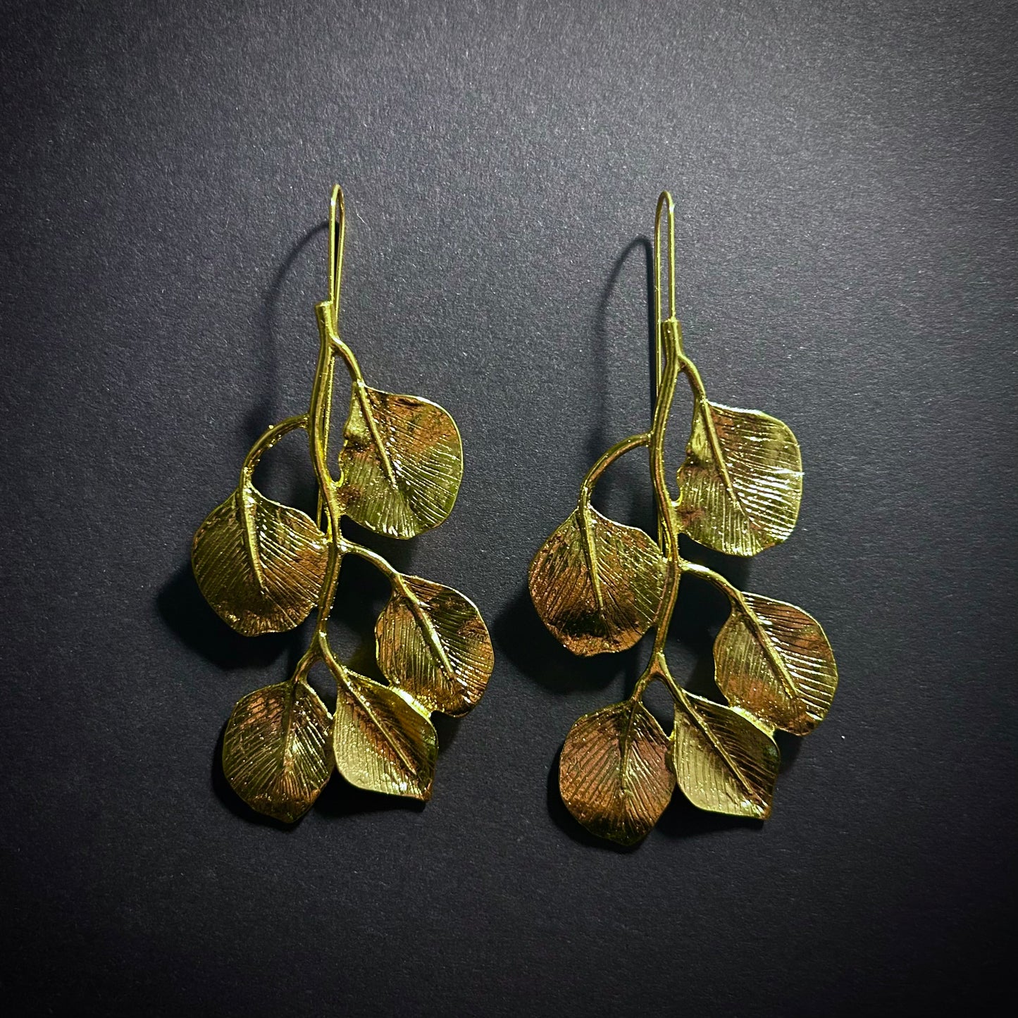 Gold Leaf & Branch Statement Earrings