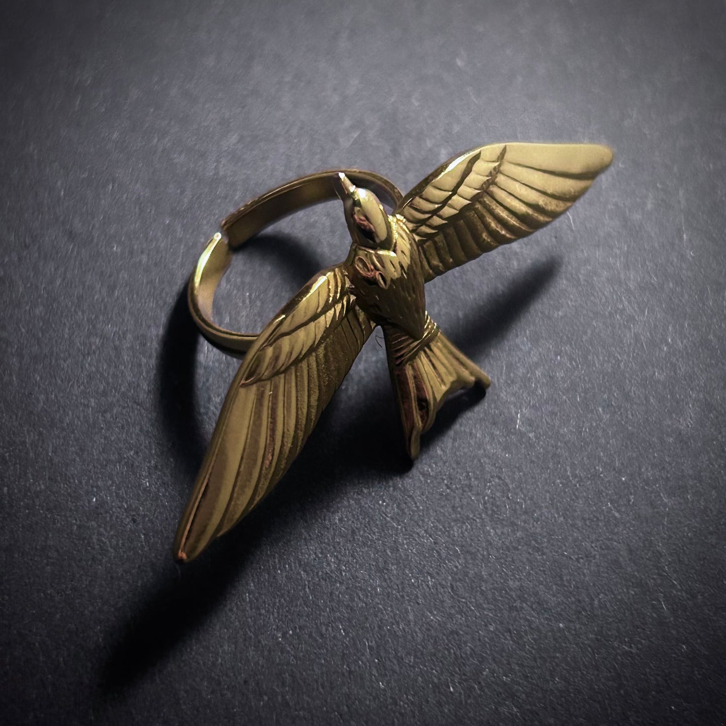 Bird Gold Plated Stainless Steel Adjustable Ring