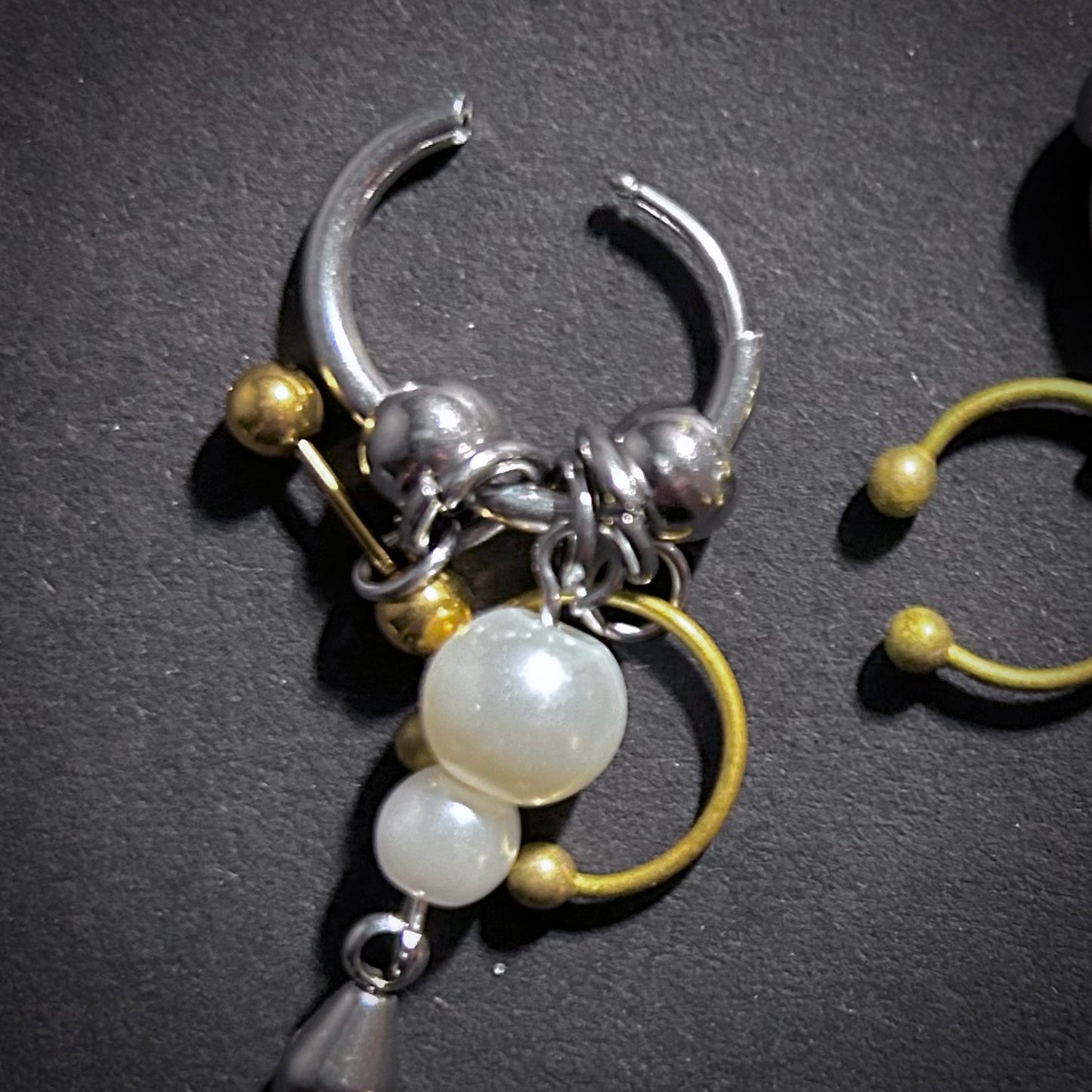 Assorted Piercing Jewelry & Pearl Mixed Metal Punk Earrings