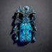 Happy Beetle Brooch with Turquoise Enamel & Rhinestones
