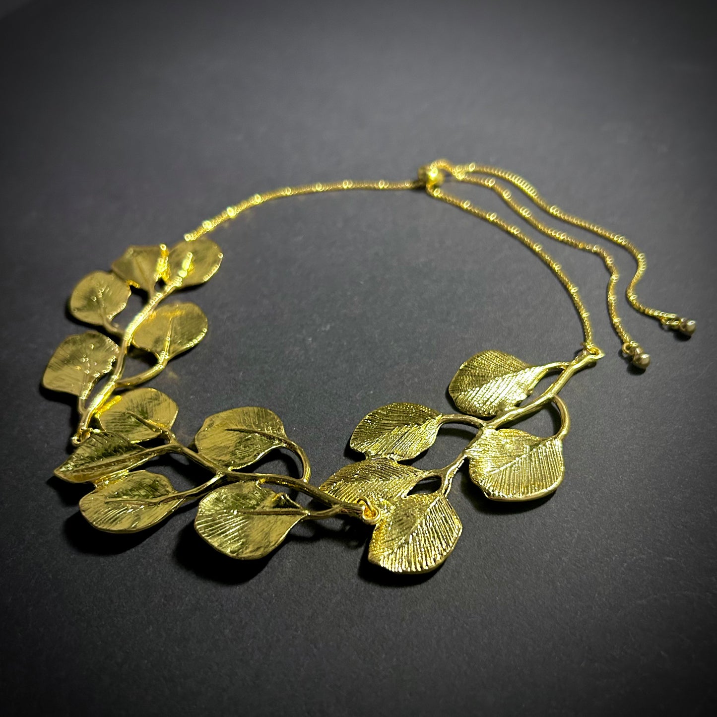 Gold Leaf & Branch Statement Jewelry Set