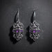 Art Deco Bridal/Bridesmaids Earrings in Silver & Amethyst