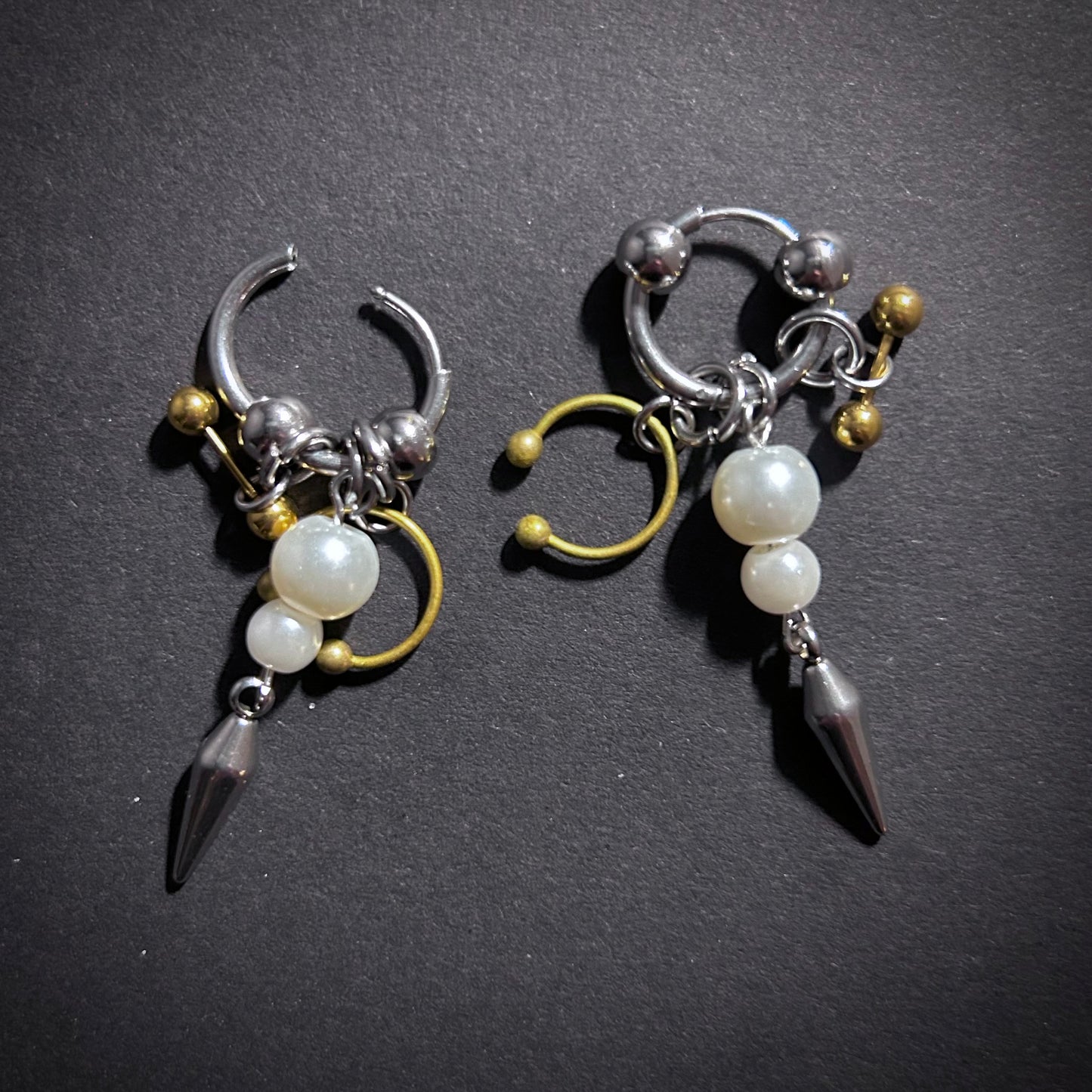 Assorted Piercing Jewelry & Pearl Mixed Metal Punk Earrings