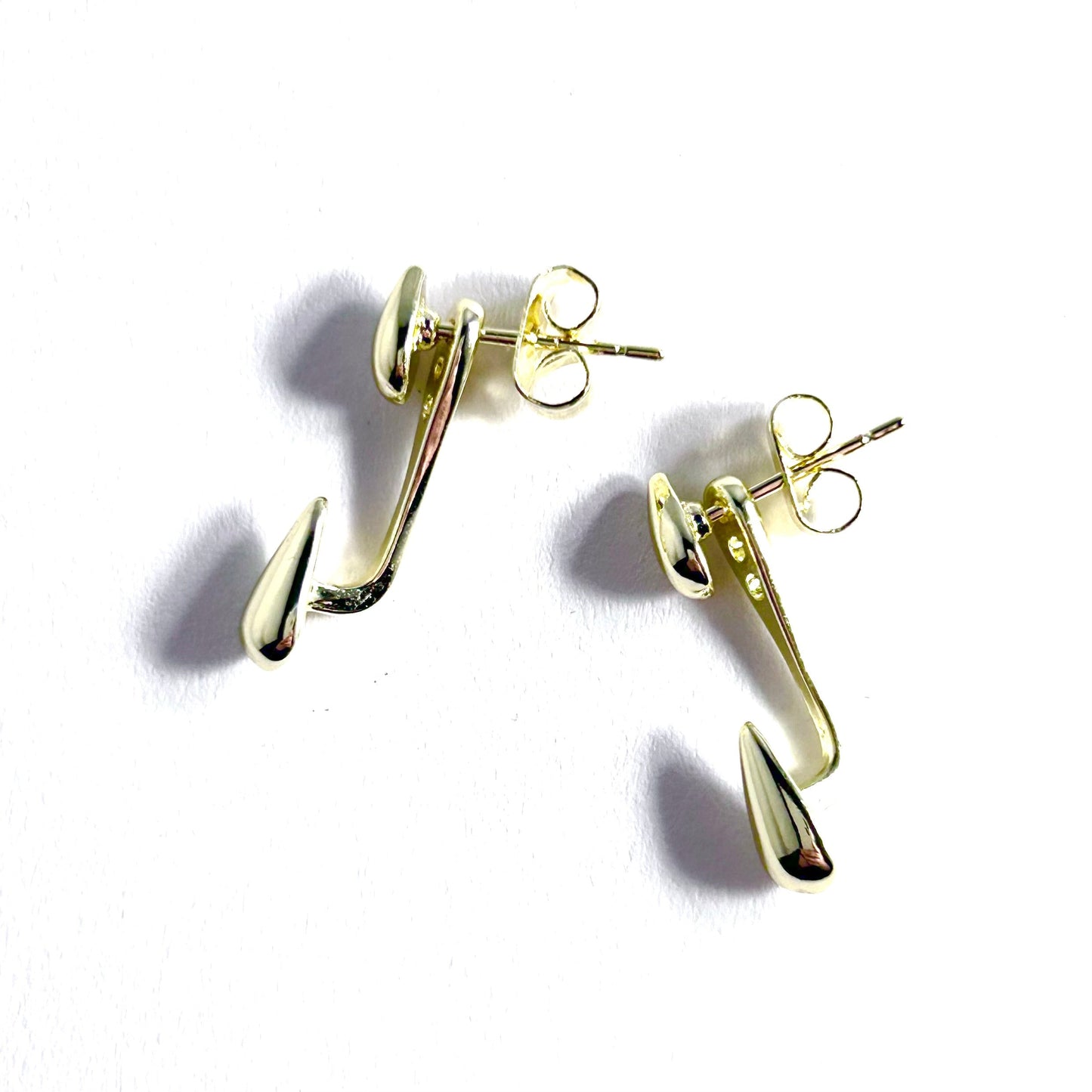 Droplet Earrings with Ear Jacket in Gold