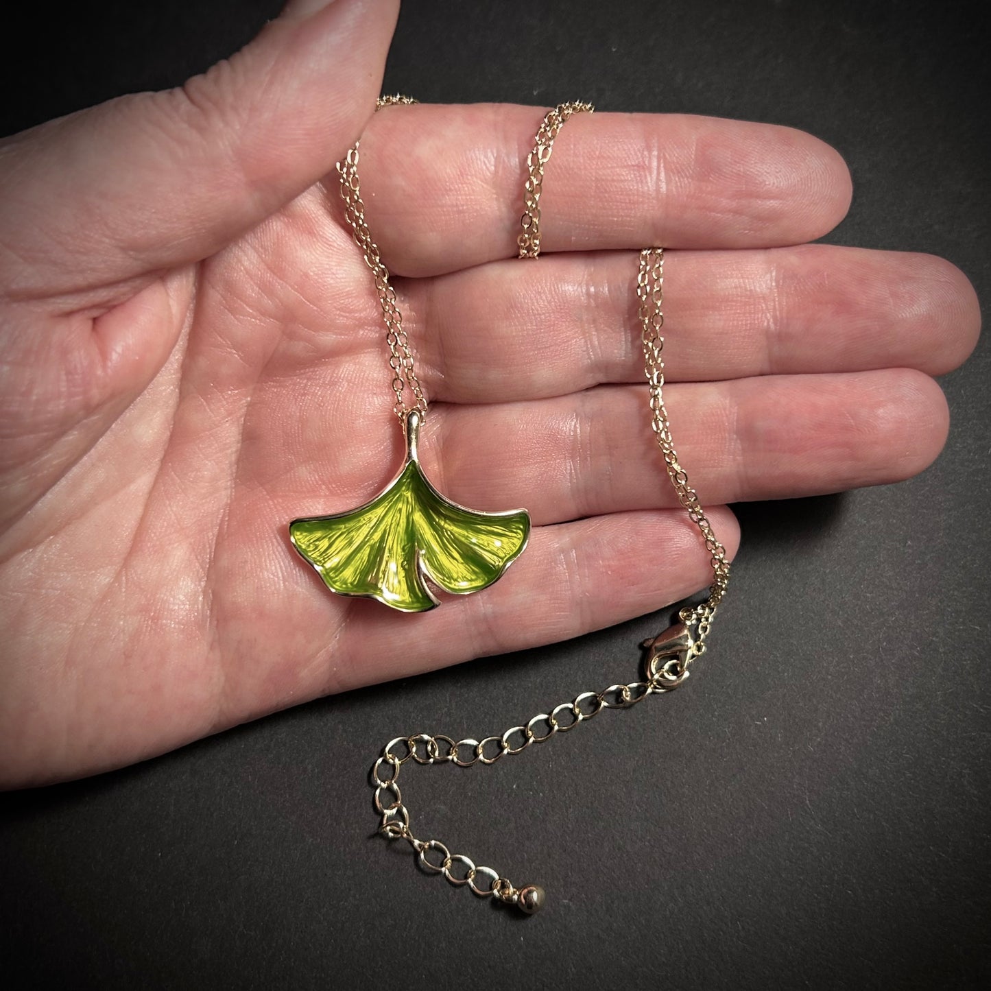 Ginkgo Leaf Enameled Jewelry Set