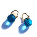 Gold & Turquoise Glass Huggie Earrings