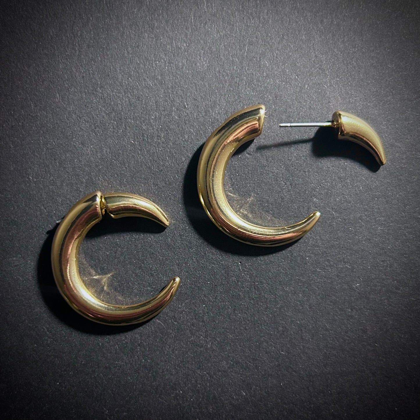 Faux Gauge Gold Hoop Creole Earrings