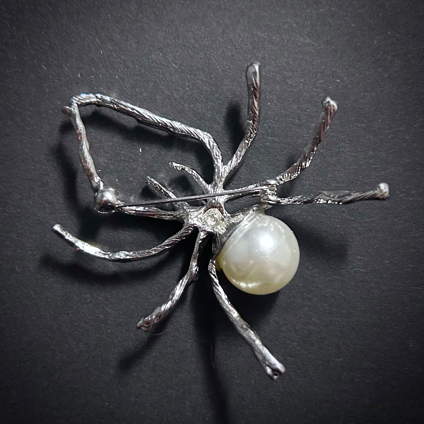 Spider, Spikes & Baroque Pearl Silver Punk Choker Necklace