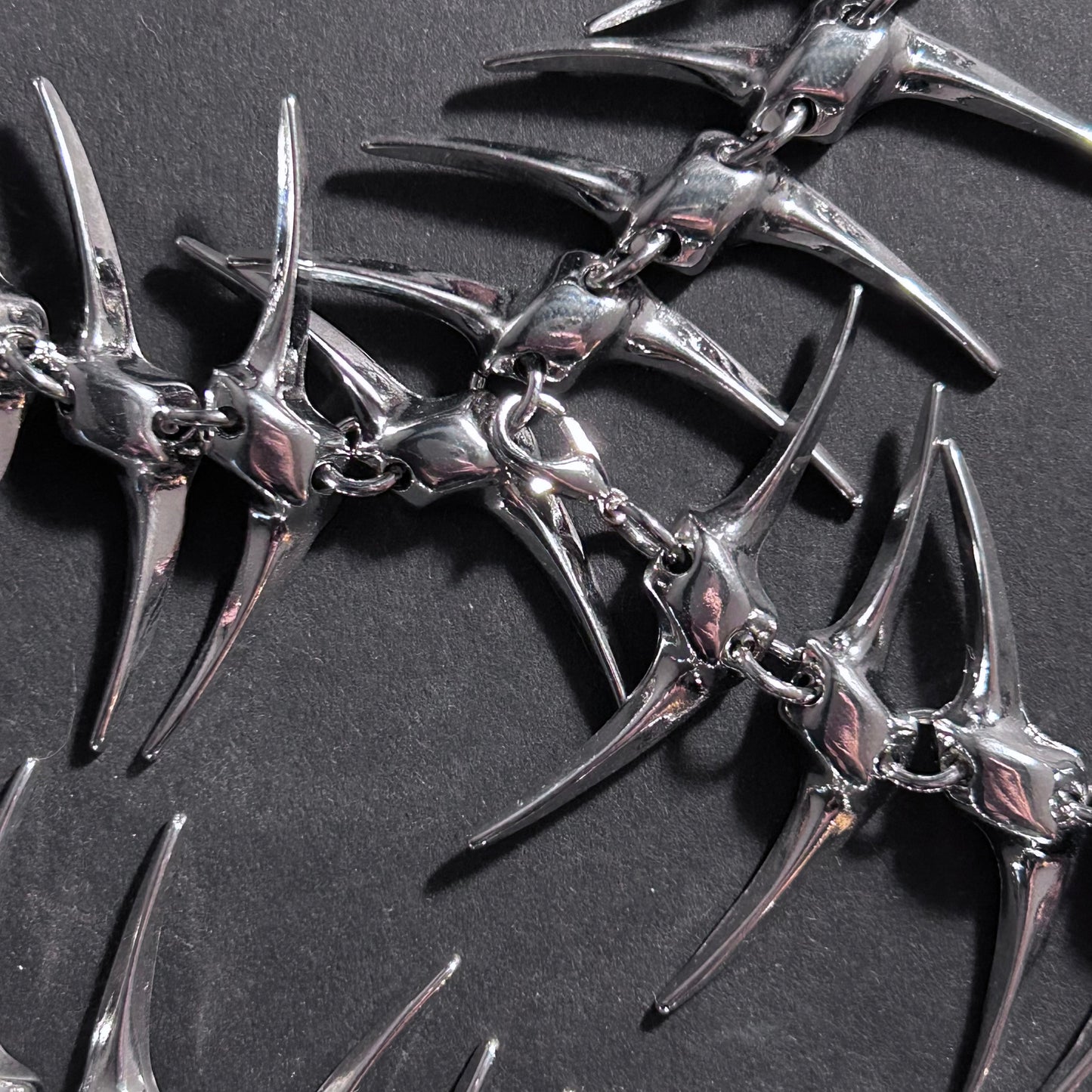 Skeleton Spine Silver Backdrop Necklace