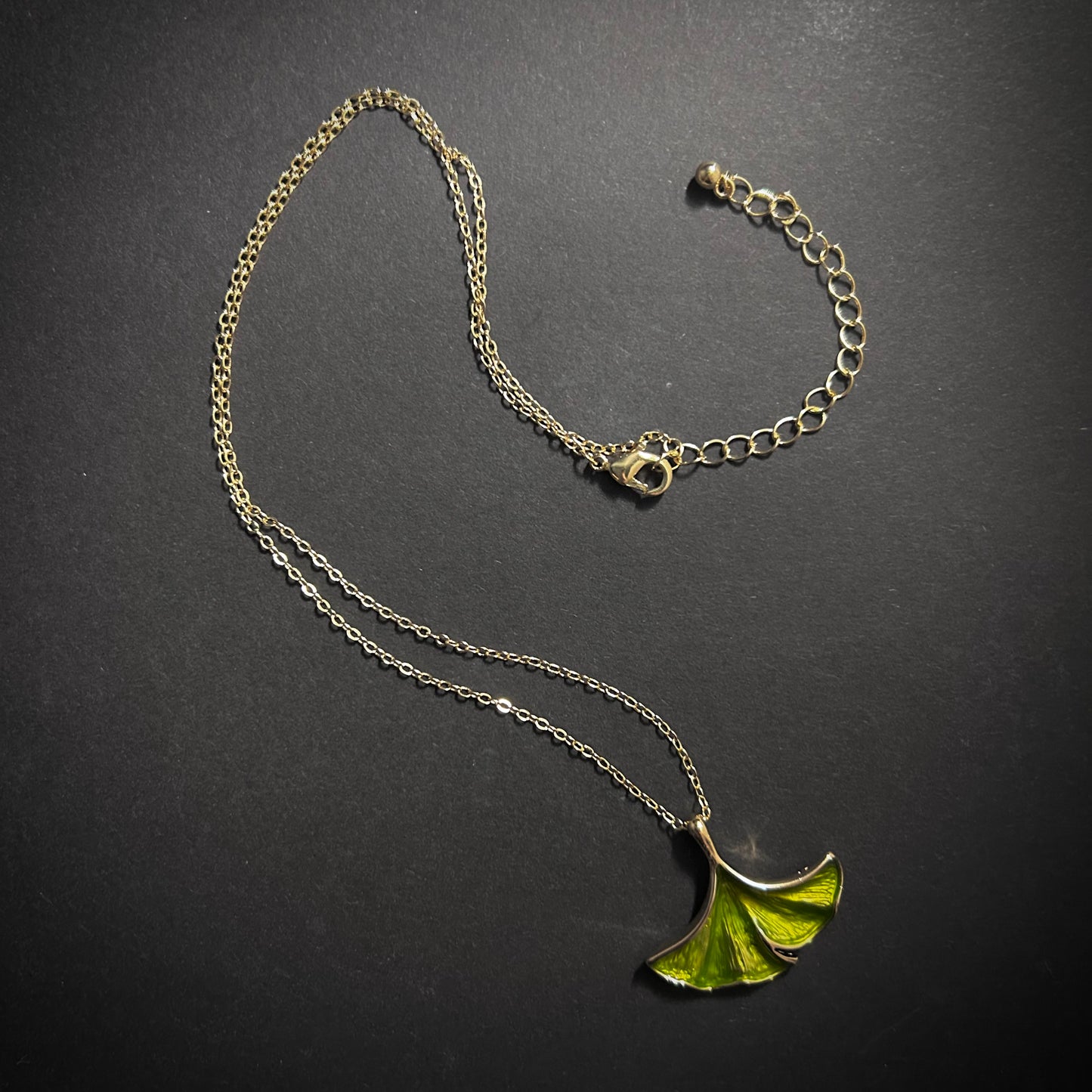 Ginkgo Leaf Enameled Jewelry Set