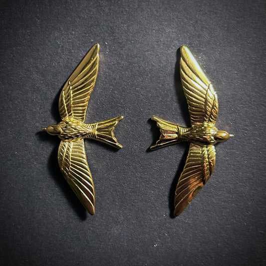 Swallow Stud Gold Plated Stainless Steel Earrings