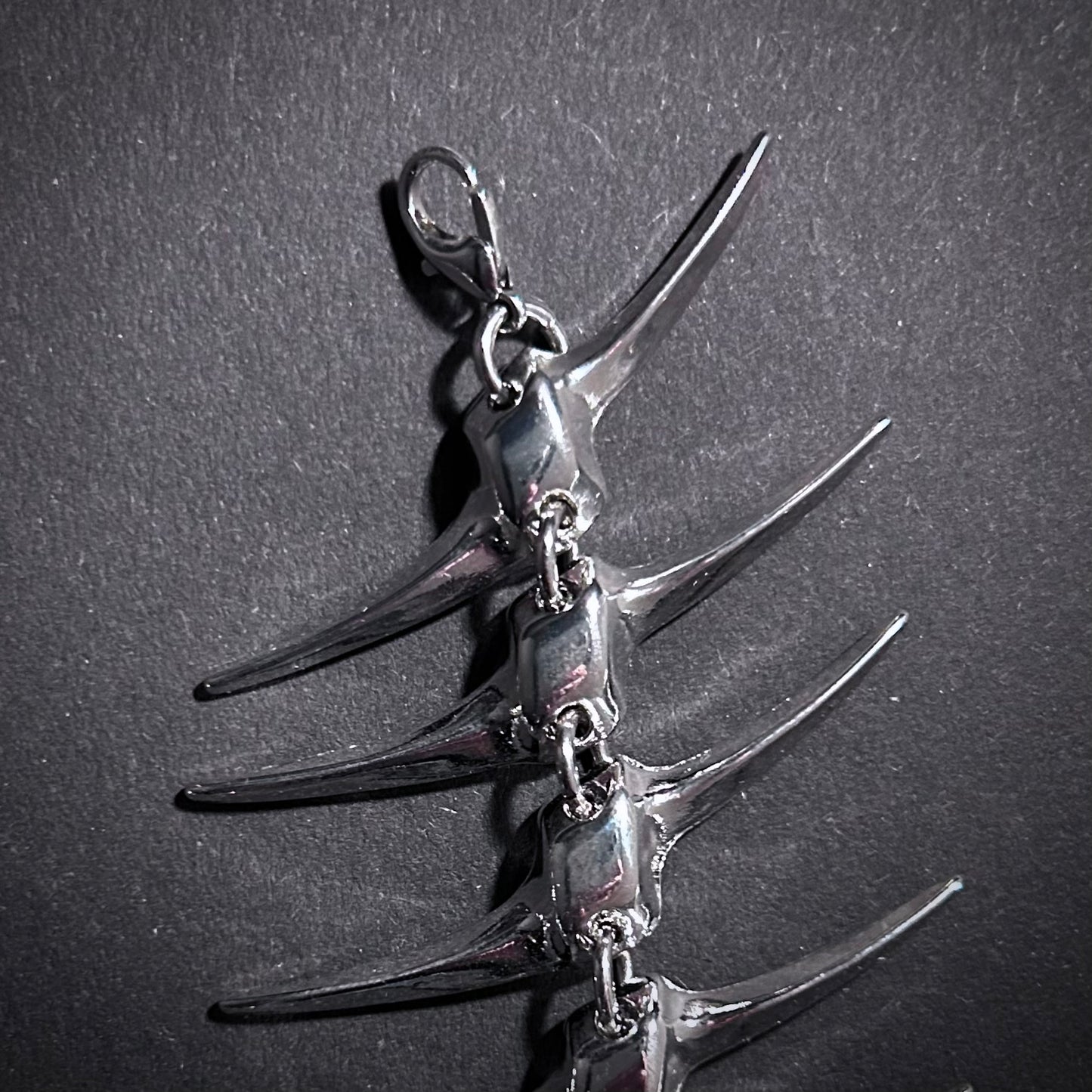 Skeleton Spine Silver Backdrop Necklace