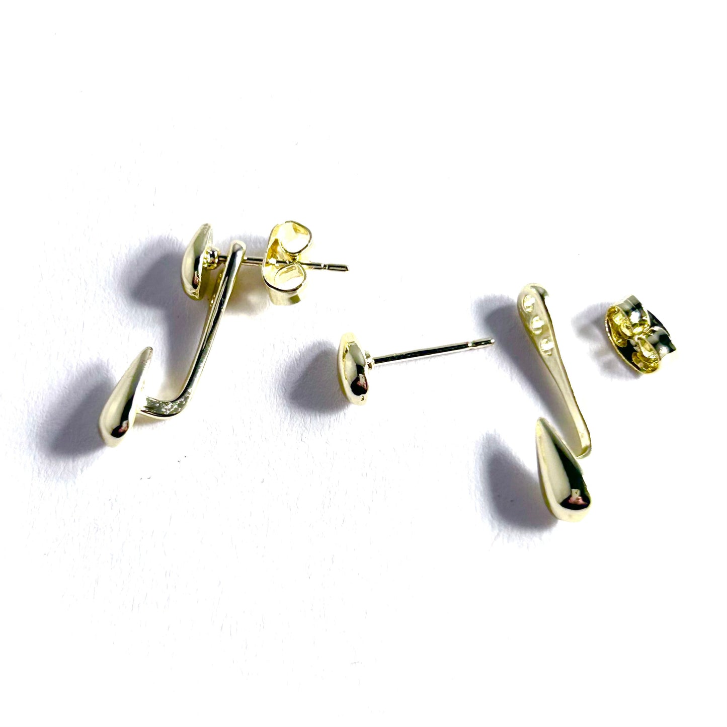 Droplet Earrings with Ear Jacket in Gold