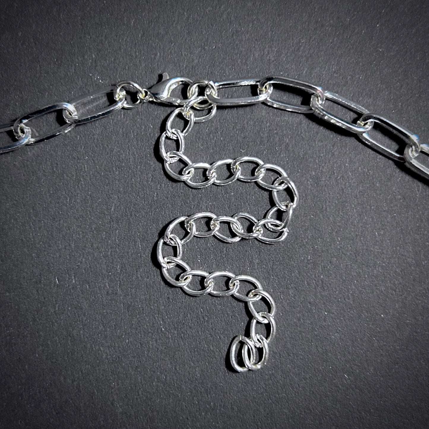 Green Eyes & Baroque Pearl Silver Fringe Pendant Surrealist Necklace