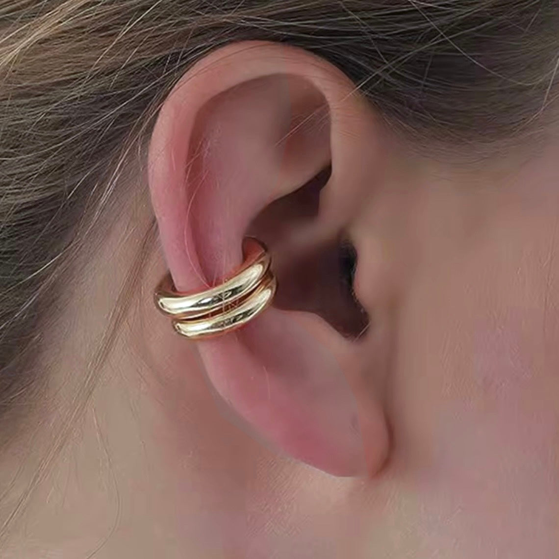 No Piercing Ear Cuff Set in Gold