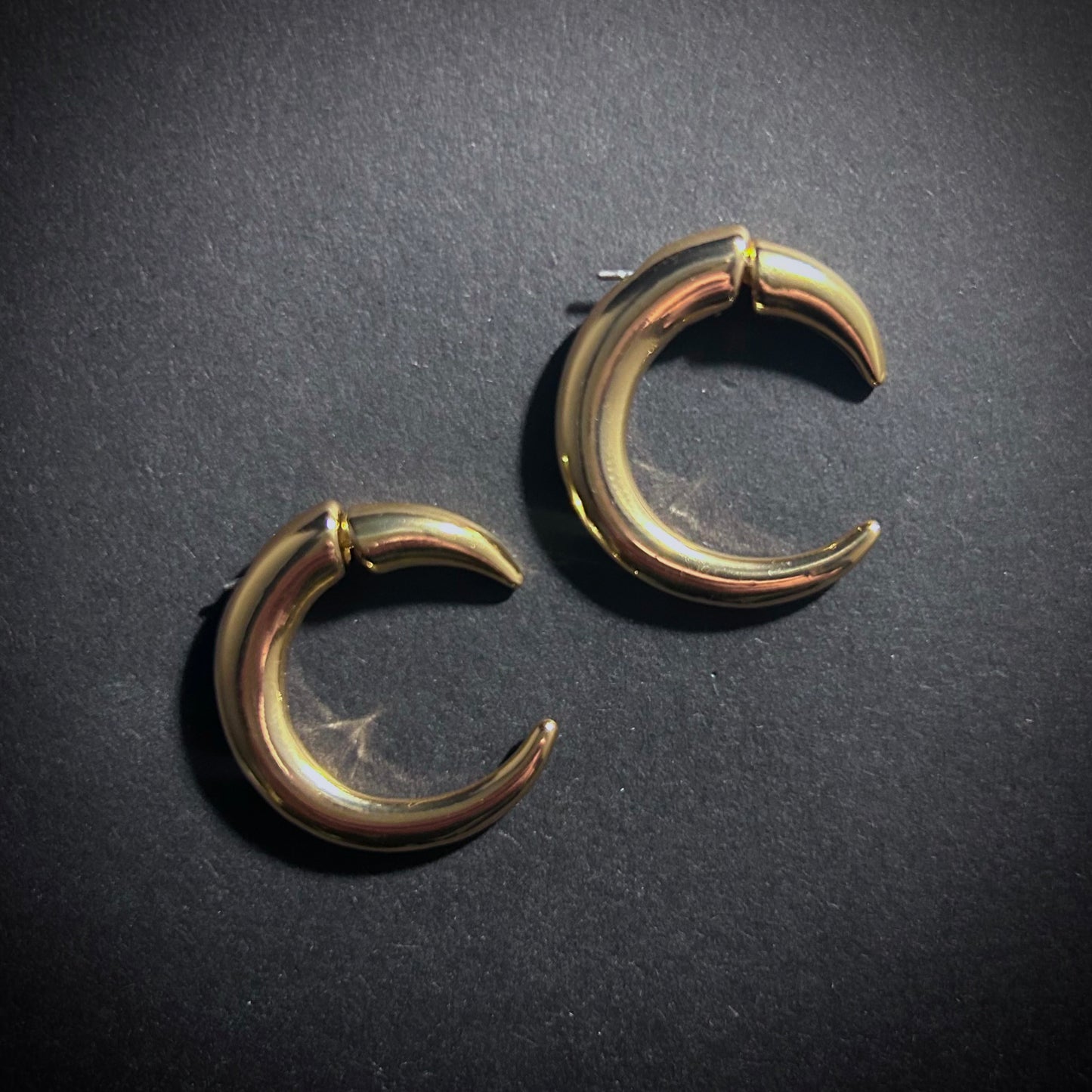 Faux Gauge Gold Hoop Creole Earrings