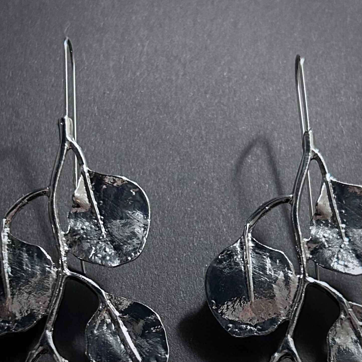 Silver Leaf & Branch Statement Earrings