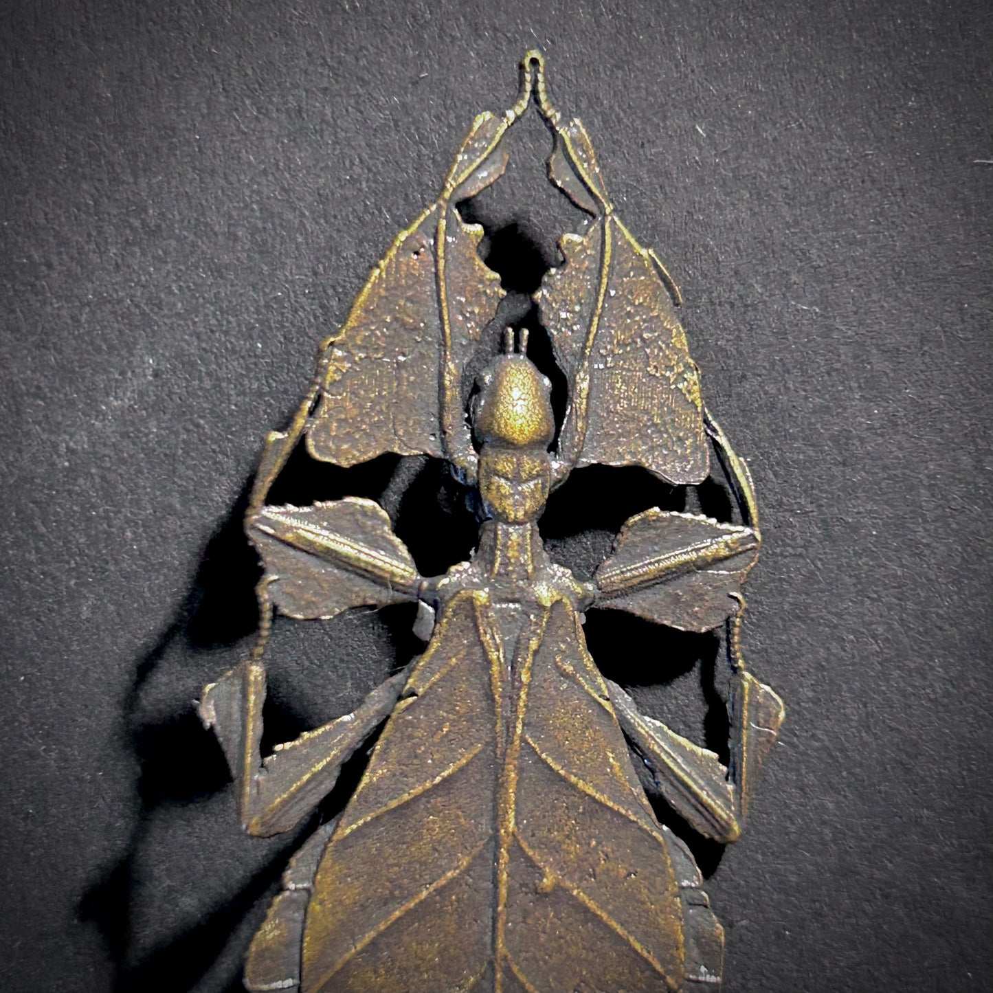 Leaf Insect Antiqued Bronze Brooch