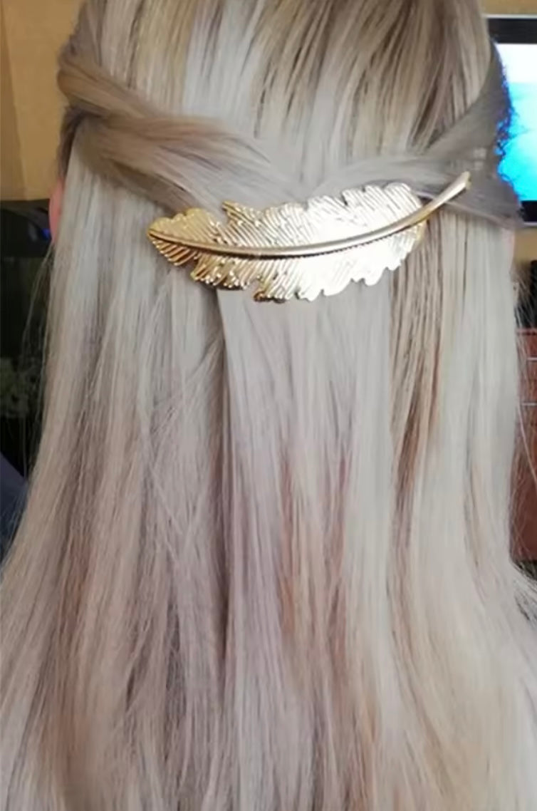 Large Gold Leaf Statement Hair Clip / Barrette / Hair Pin