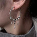 Dripping Metal Hoop Earrings in Silver