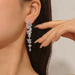 Falling Leaves Marquise Cubic Zirconia Earrings in Silver
