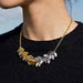 Leaves & Chain Contrasting Mixed Metal Necklace