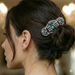Art Deco Emerald & Antique Silver Decorative Hair Comb