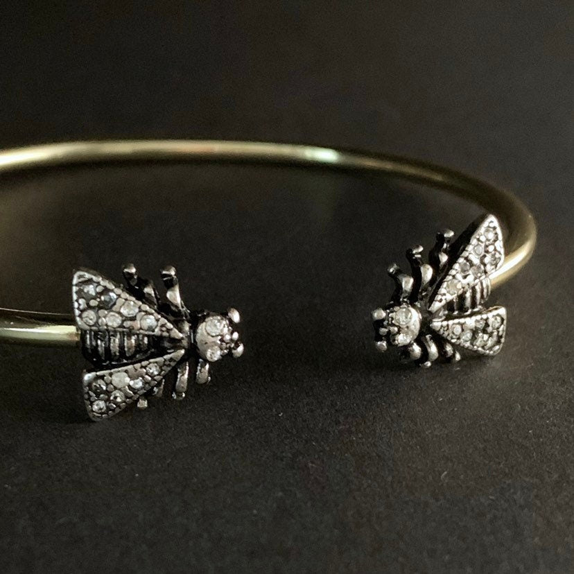 Insect Mixed Metal Bangle Bracelet