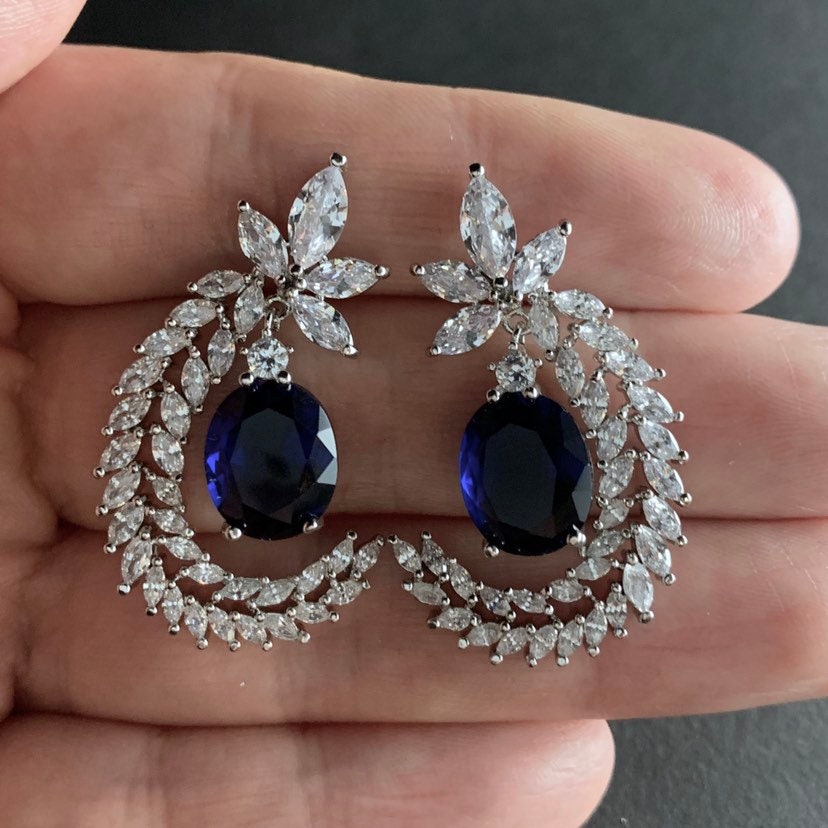 Sapphire Shooting Star Earrings