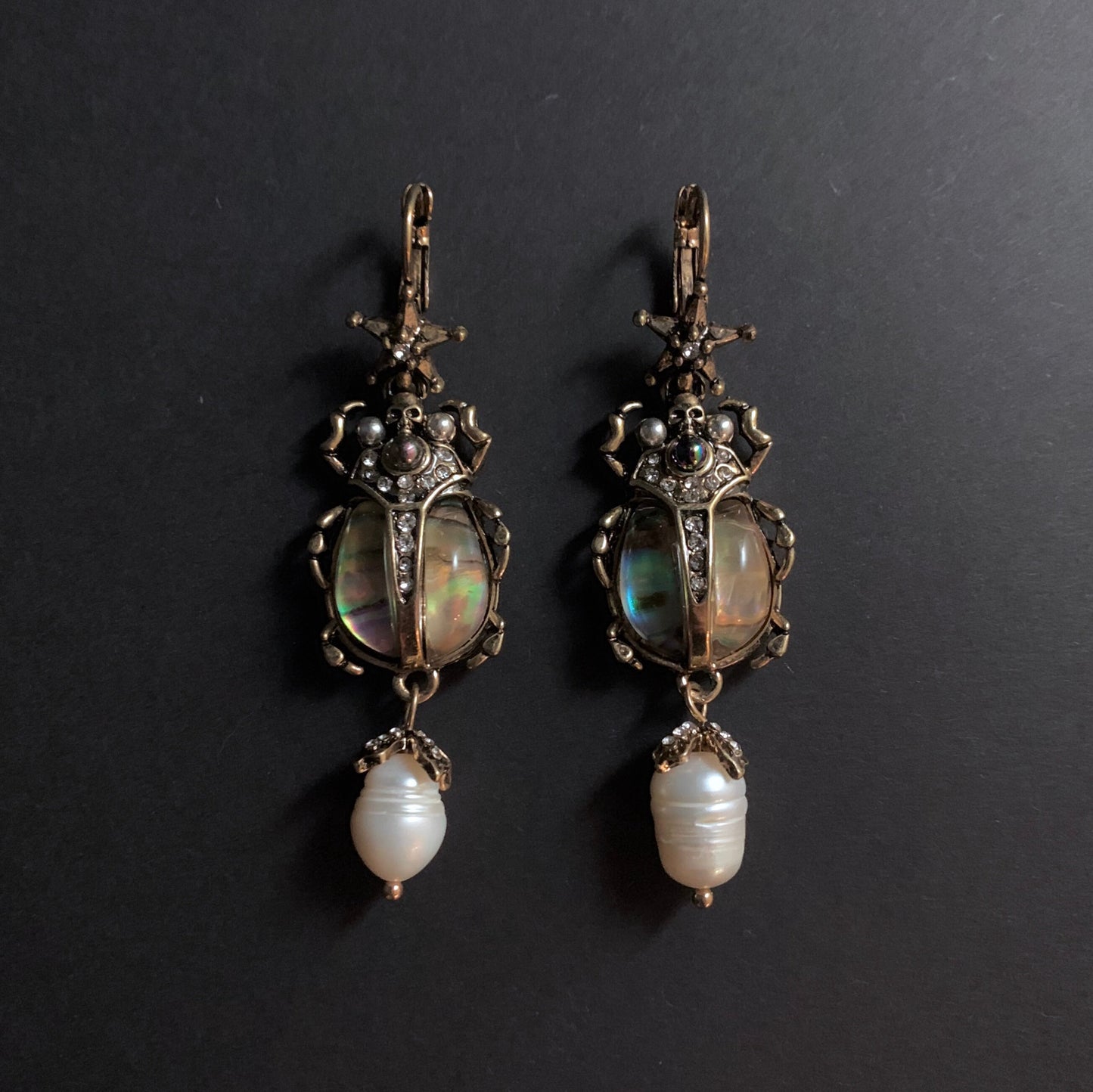 Scarab & Baroque Pearl Abalone Jewelry Set