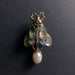 Moth, Skull & Baroque Freshwater Pearl Abalone Brooch Pin