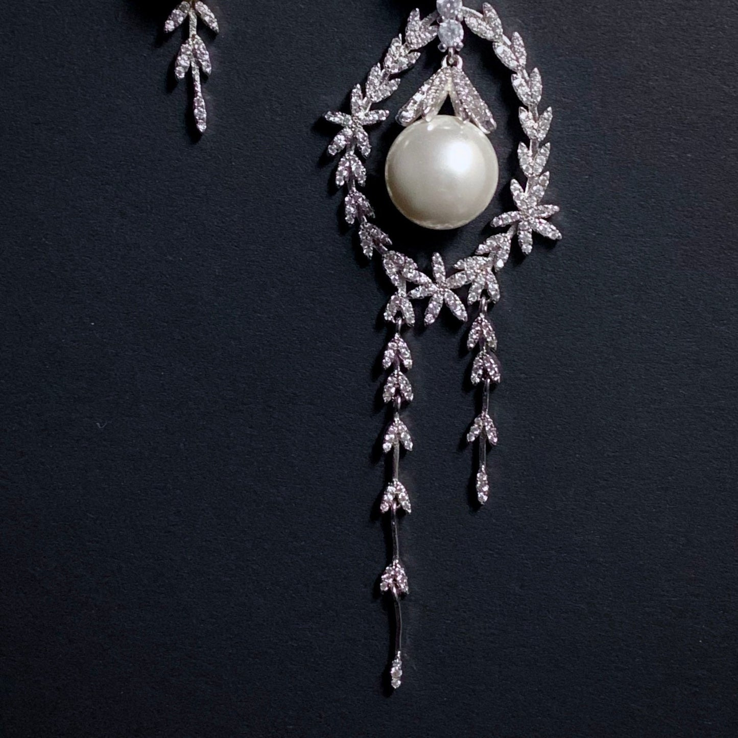 Silver & Ivory Pearl Asymmetrical Earrings