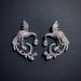 Phoenix Bird Silver & Clear Earrings