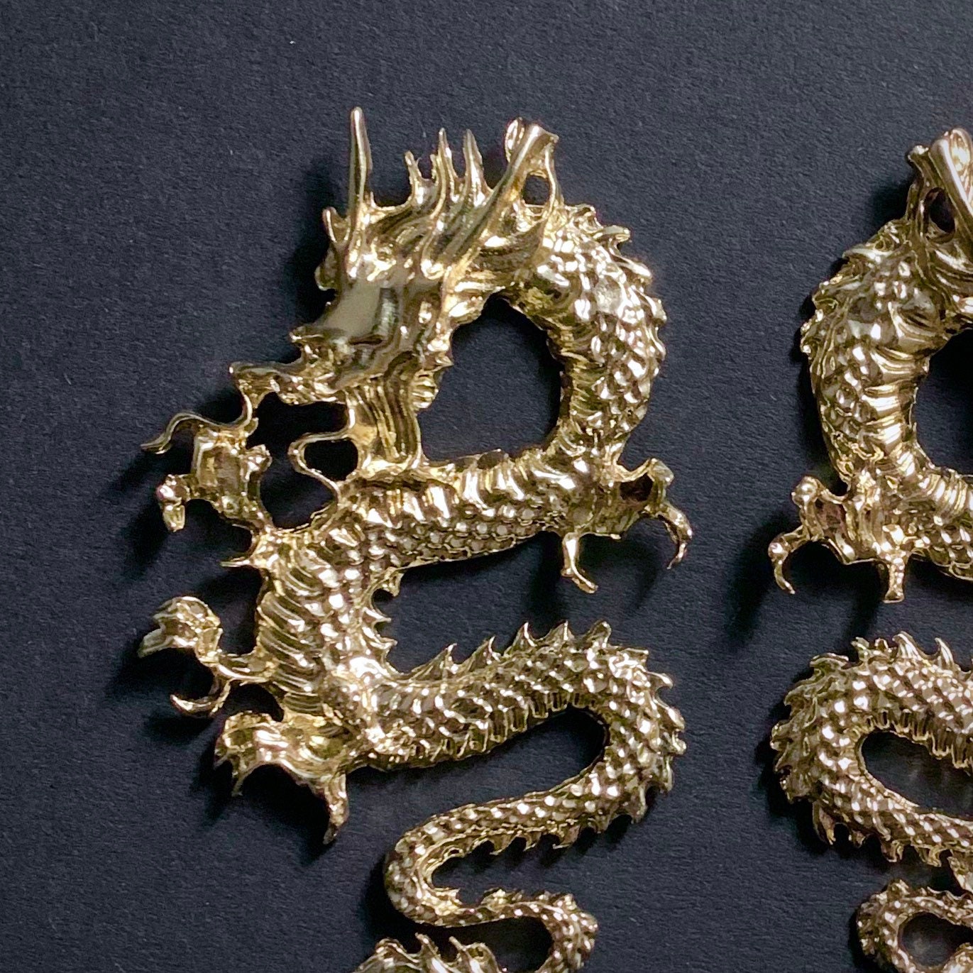 Hissing Dragon Large Gold Statement Earrings