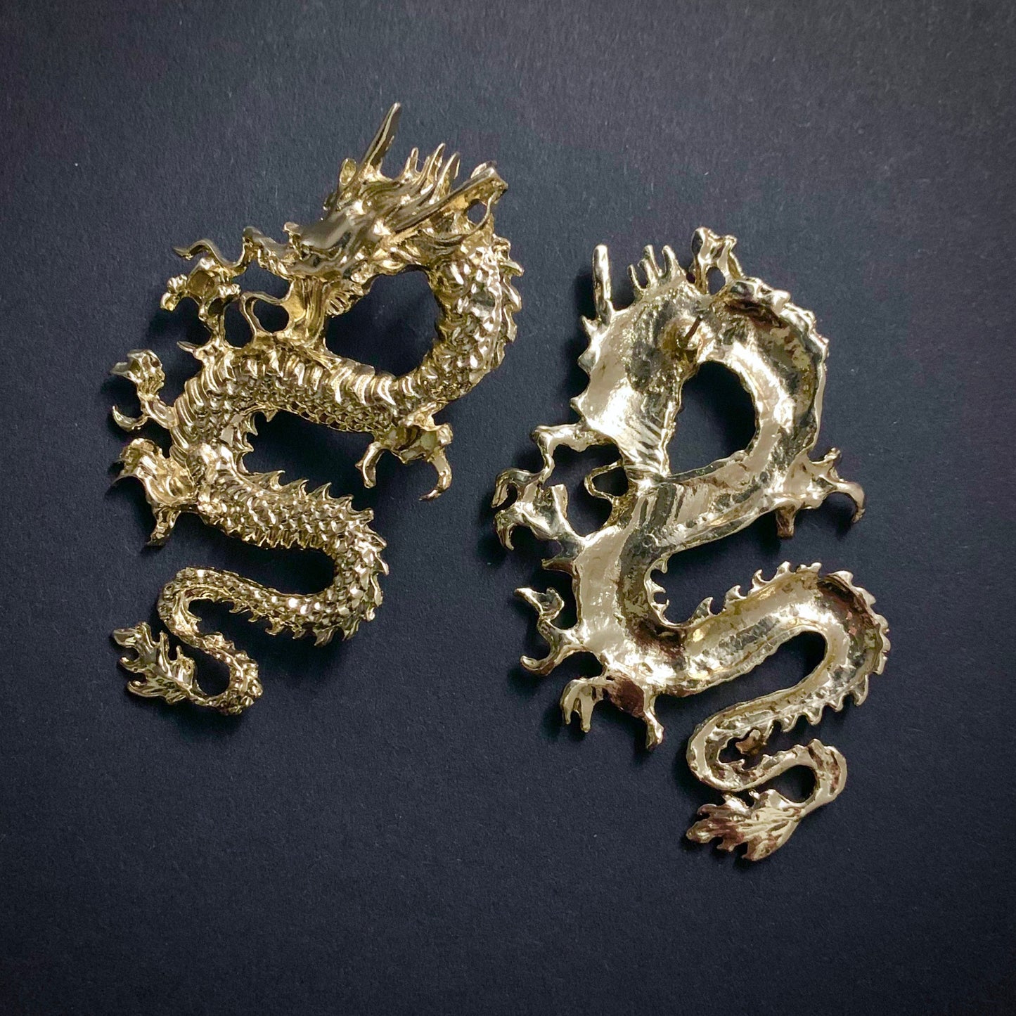 Hissing Dragon Large Gold Statement Earrings