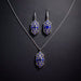Art Deco Bridal/Bridesmaids Jewerly Set in Silver & Sapphire